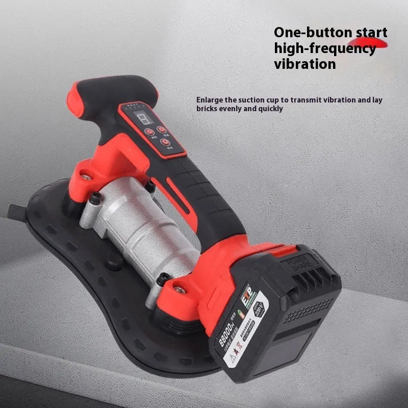 21V battery-powered tile laying machine with suction pad, suitable for large tiles up to 200cm.