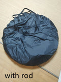Pop-up outdoor camping car tail tent in black, unfolded to 200x200x200cm with steel frame and Oxford cloth body