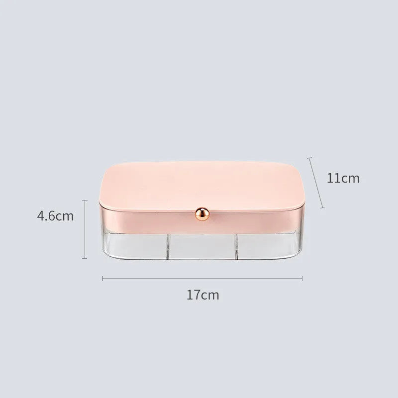 Modern minimalist jewelry storage box with multi-layer organisation in green colour