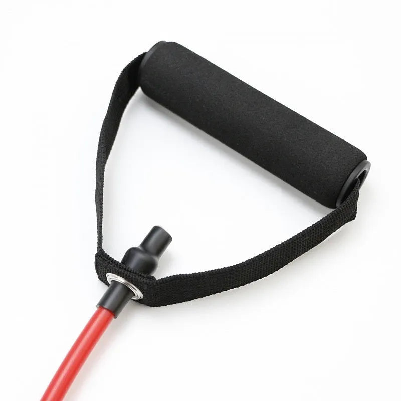 Adjustable chest expander with TPE resistance bands in five colour-coded tension levels
