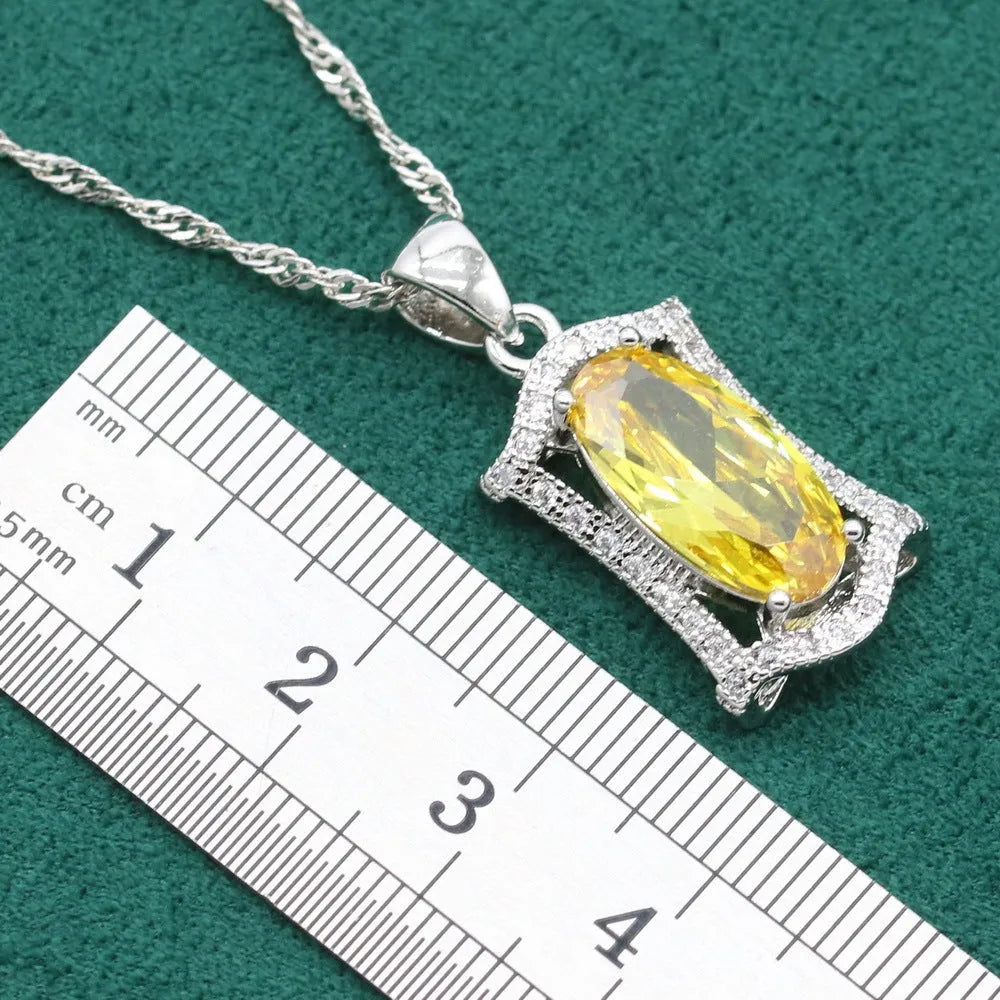 Women's anti-allergy zircon jewellery set with snake bone chain necklace, earrings, ring, and bracelet in yellow gold tone.
