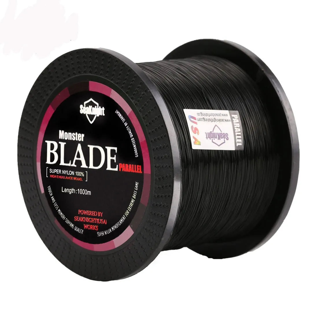 Seaknight 1000 metre spool of nylon monofilament fishing line showing colour and diameter options