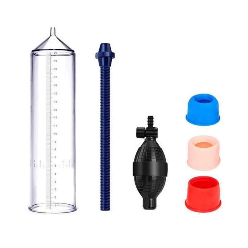 Male minimalist home exercise machine silicone cover kit with plastic valve exerciser and accessories