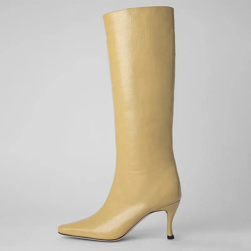 Women's square toe cowboy boot in microfiber, shown in a choice of colours including black and brown stone pattern.