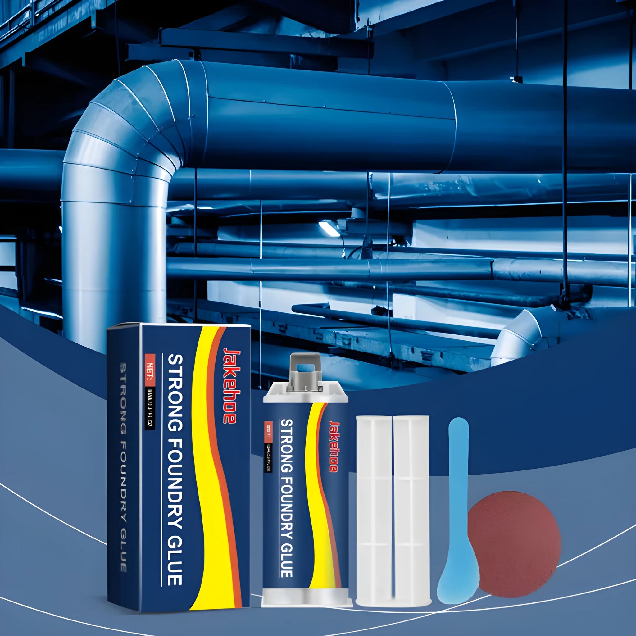85ml metal casting glue waterproof sealant kit with push rod, scraper, and sandpaper for stainless steel copper aluminium repair