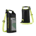 PVC mesh waterproof crossbody sports dry bag shown in army green colour, suitable for beach and swimming.