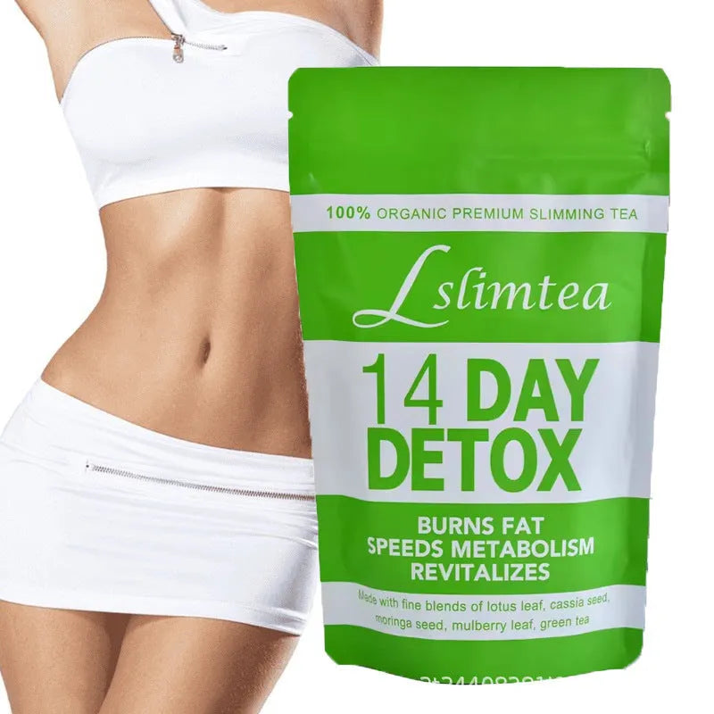 14 day herbal detox tea pack with 14 individual 3g sachets containing nettle, dandelion, green tea and ginger blend