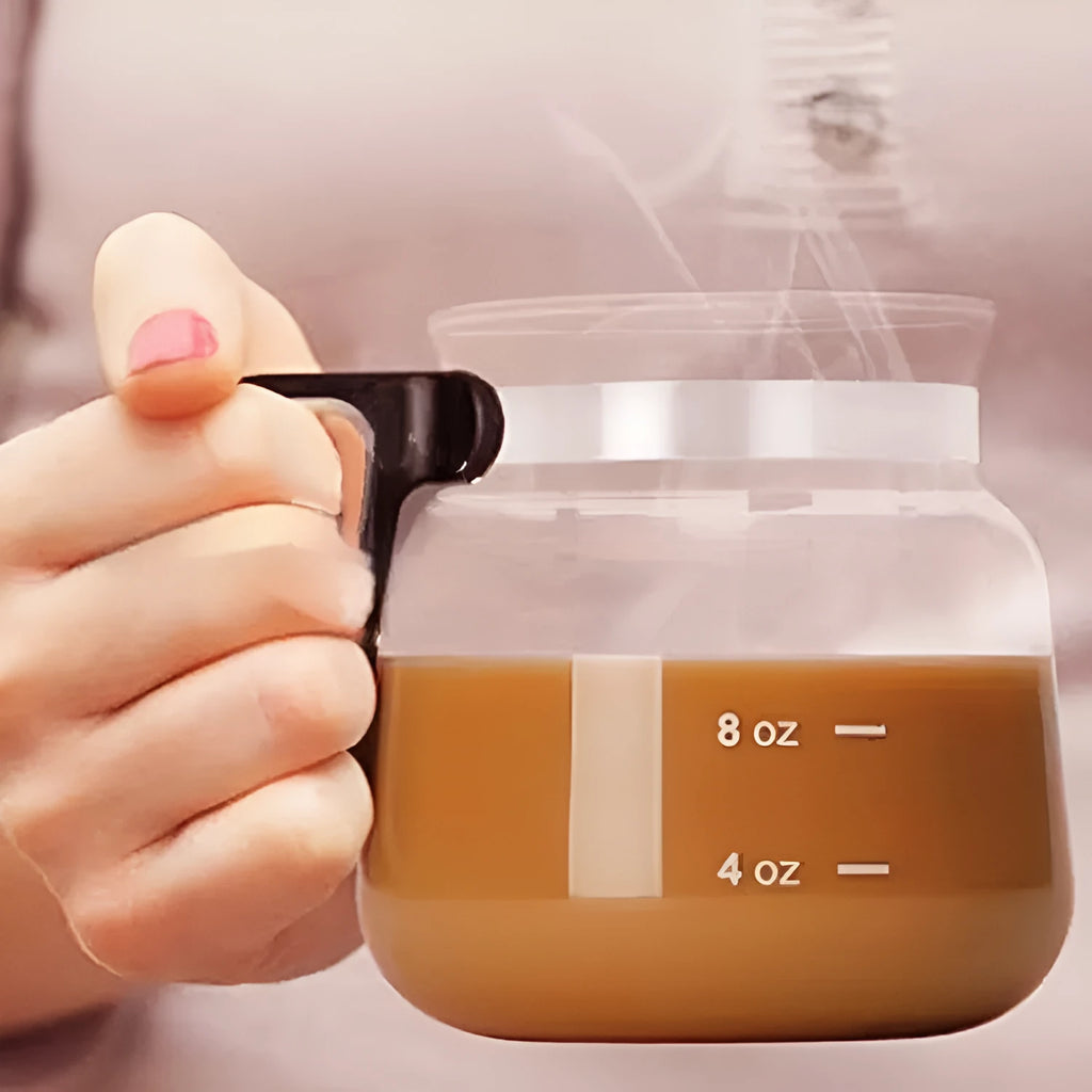 Transparent borosilicate glass coffee maker with silicone cover, modern simple design