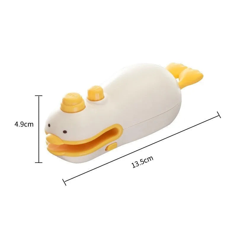 Yellow duck rechargeable sealing machine with animal jacquard style and USB charging cable