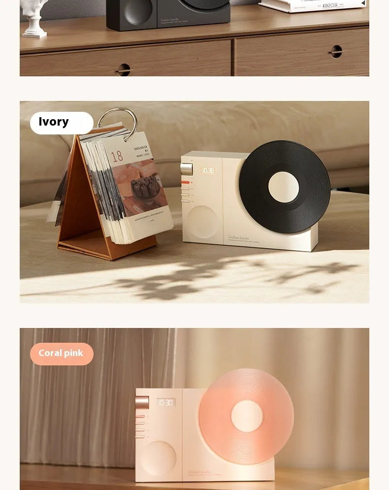 Mini Bluetooth speaker in Coral Pink with USB rechargeable lithium battery for outdoor portable use