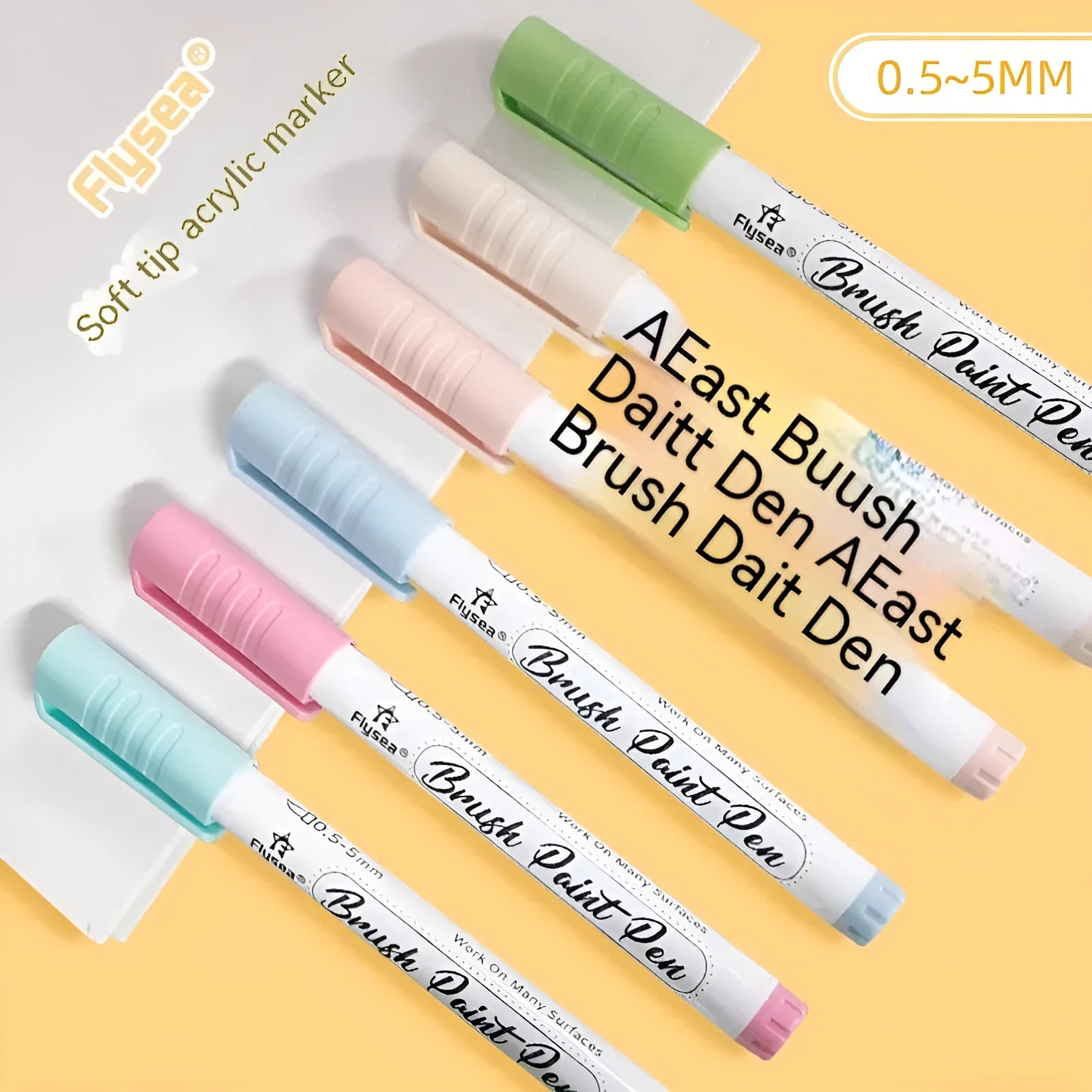 Set of gouache paint markers with soft flexible nibs for hand lettering and art projects