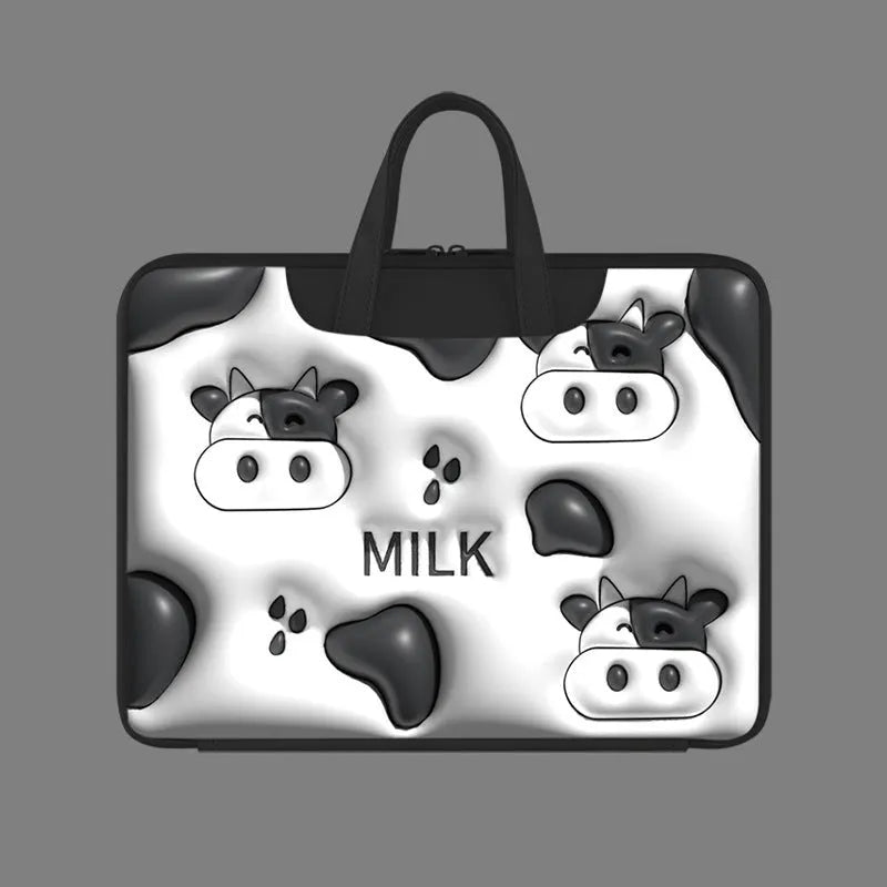 Inflatable laptop bag in PU leather with travel straps and colourful design options