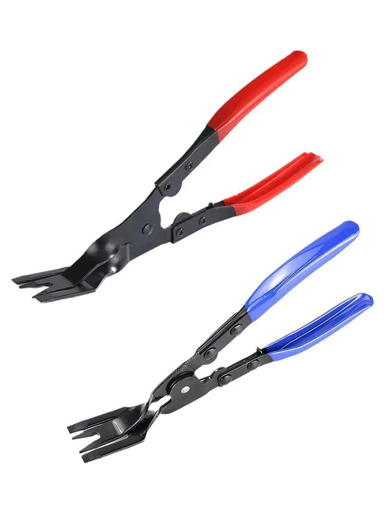 Blue car door panel separator pliers with 240mm drop forged steel construction for interior clamp removal