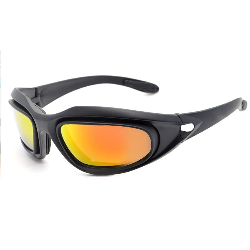 Polarised tactical sunglasses with sports frame for outdoor cycling and dust protection