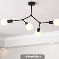 Iron Nordic ceiling lamp with 3 black heads for living room ceiling installation