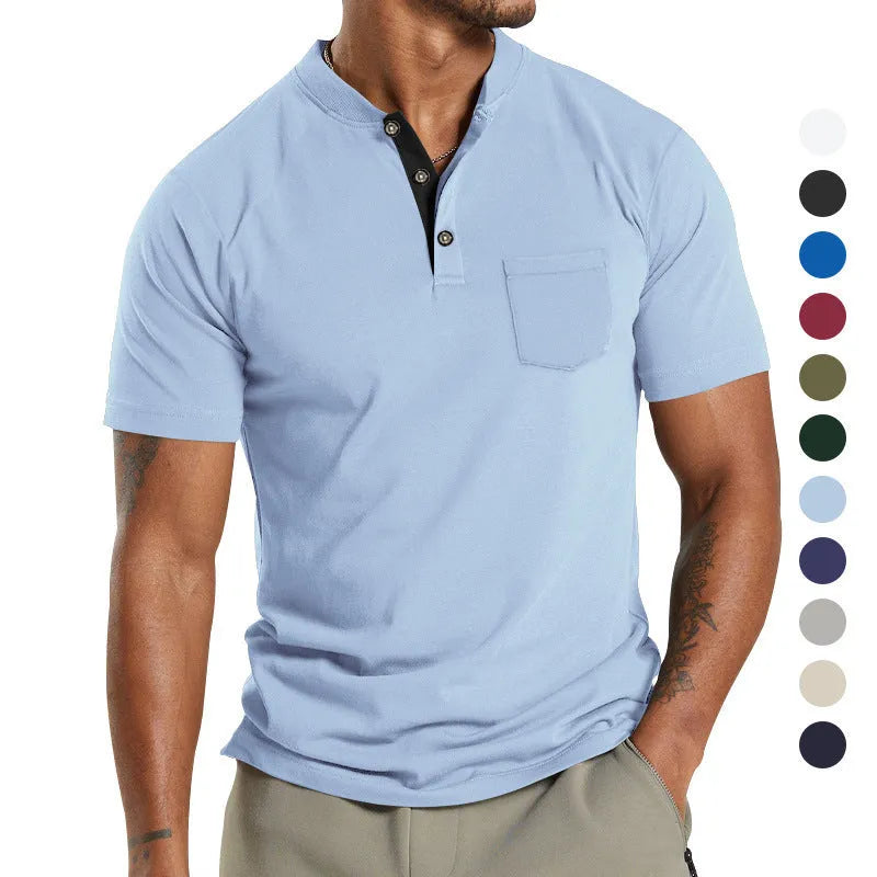 Men's plus size short sleeve button shirt in Army Green colour with a chest pocket.
