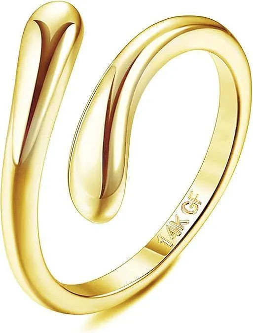 Alloy geometric toe ring with 0.5mm thick 14K gold plating in rhinestone design