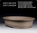Handmade oval purple sand ceramic bonsai flower pot with antique finish.