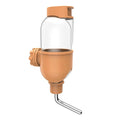 Blue small animal water bottle with 360° rotatable nozzle mounted on cage
