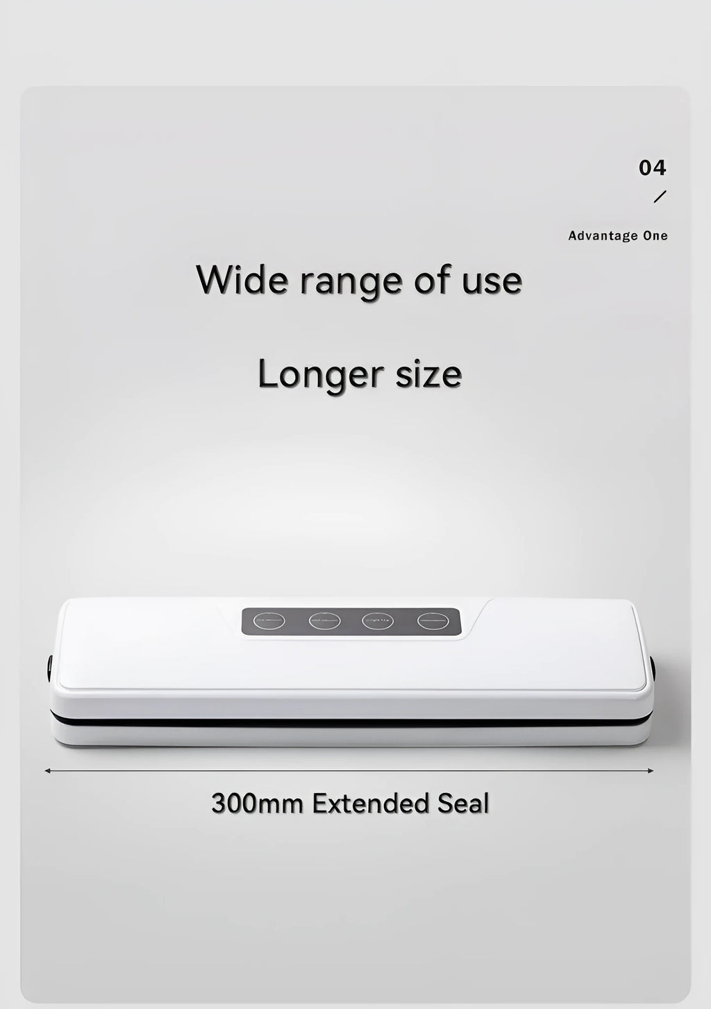 White automatic household vacuum sealer machine on a kitchen countertop.