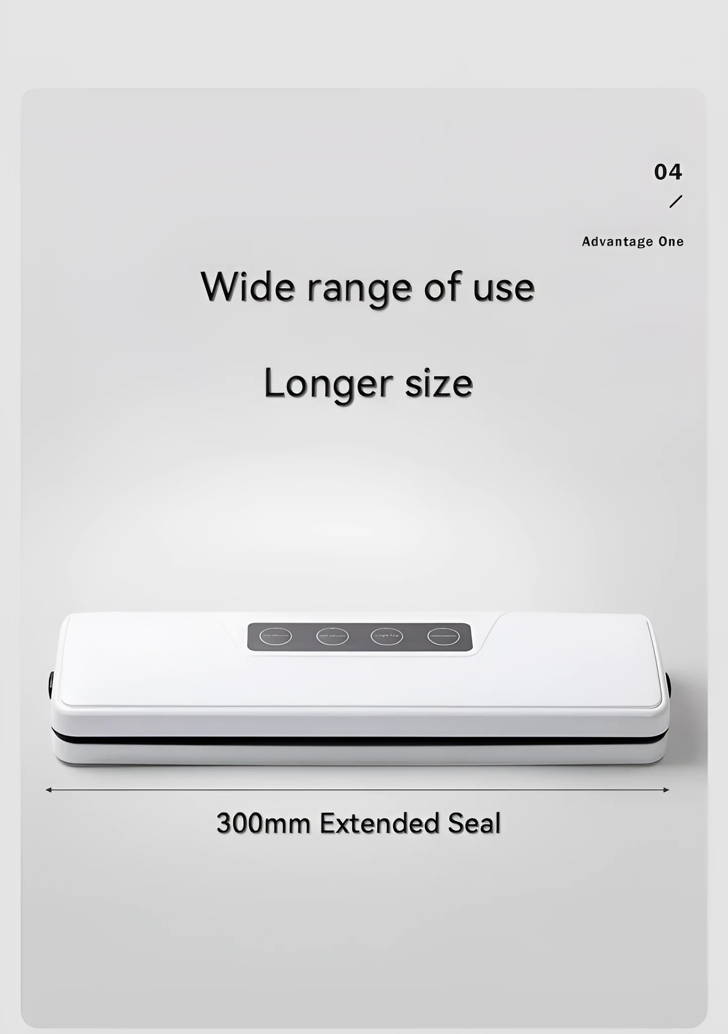 White automatic household vacuum sealer machine on a kitchen countertop.