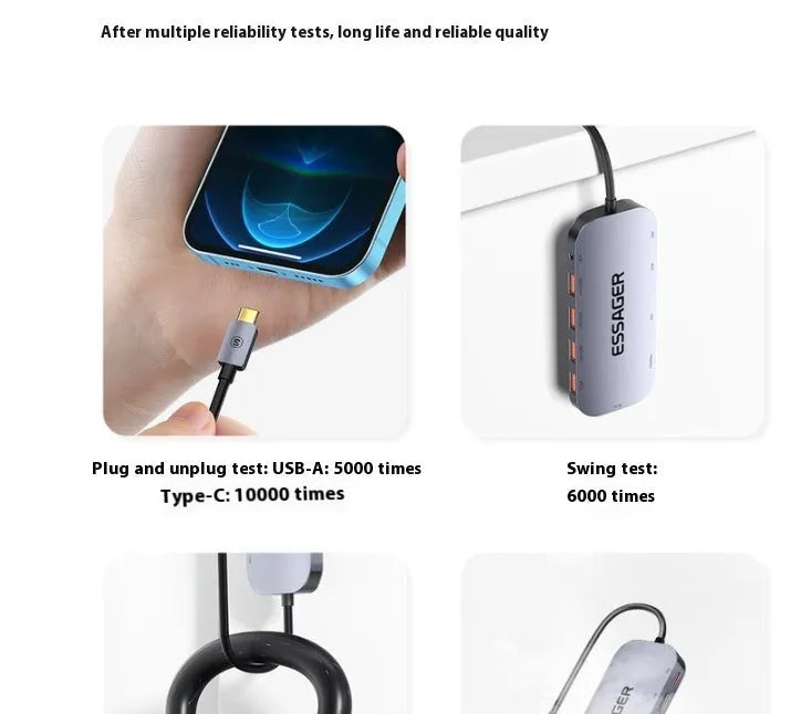 11-in-1 Type-C expansion dock with Gigabit Ethernet, HDMI, VGA, USB ports, and a 20cm cable.