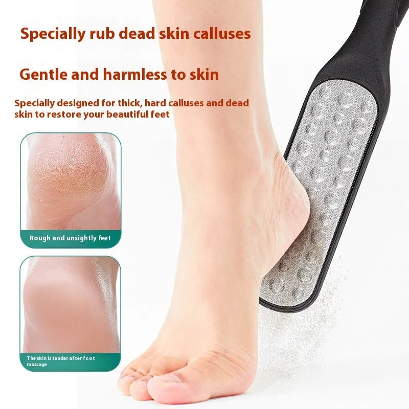 Double-sided stainless steel foot grinder for callus removal