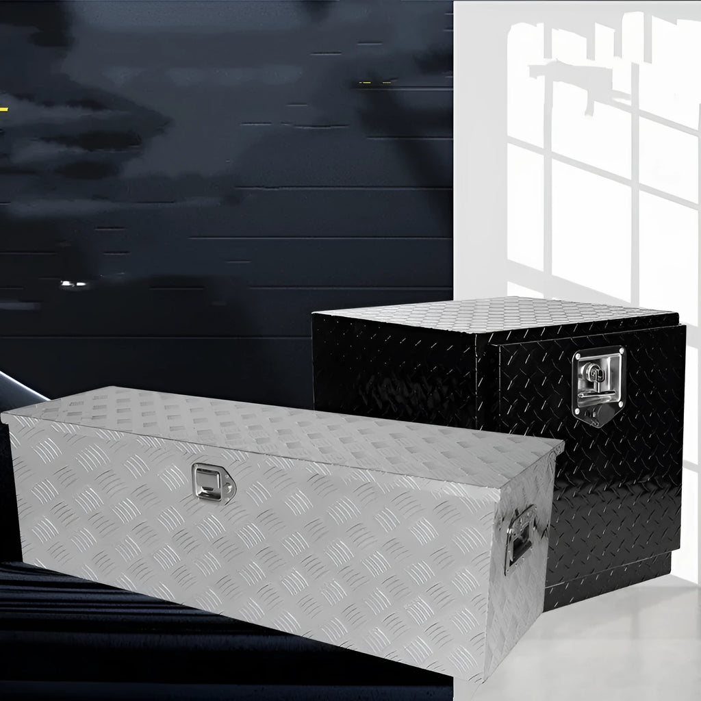 26-inch black aluminium alloy tool case with T-casting box design