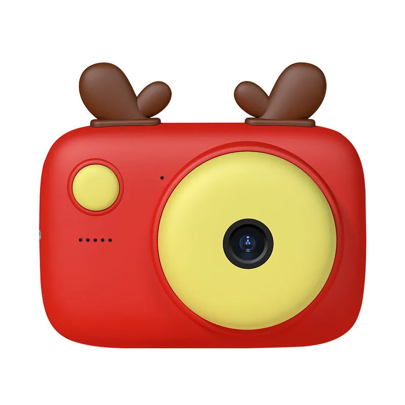 A2 kids digital camera in macaron colours with dual lenses, 2.4-inch screen, and included lanyard.