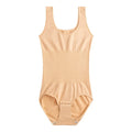 Seamless women's bodysuit corset shapewear in thin nylon fabric for waist support and hip lift.