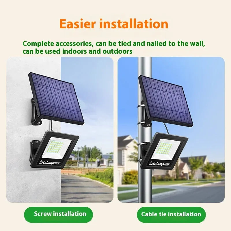 Outdoor solar-powered LED light with waterproof IP65 rating for courtyard and garden installation