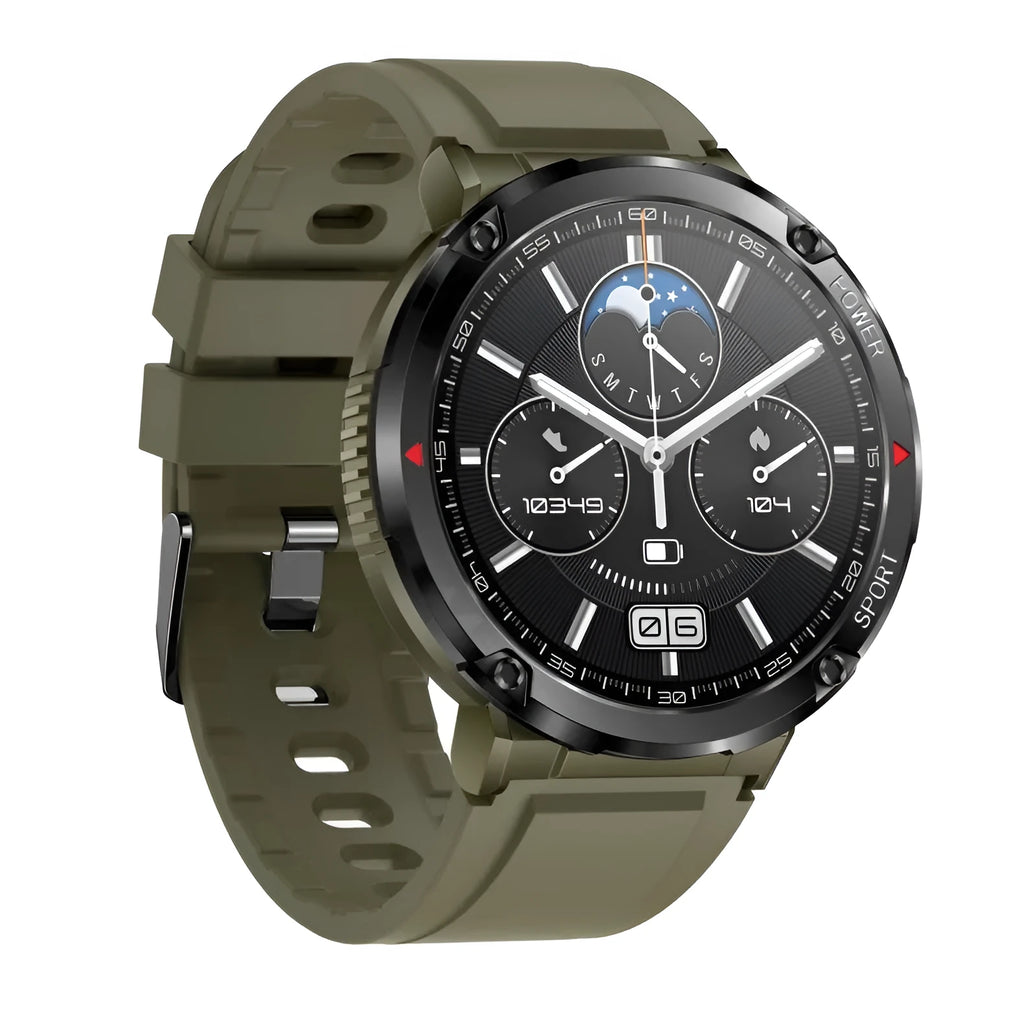 T30 Smart Watch with black silicone strap on a wrist, showing the large IPS touch screen display.