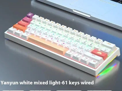 61-key compact mechanical keyboard with wired hot-plug design in multiple colour options