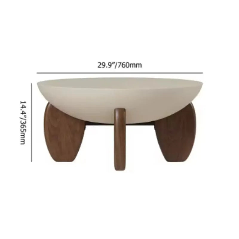 White adjustable height solid wood coffee table shown in a living room setting.