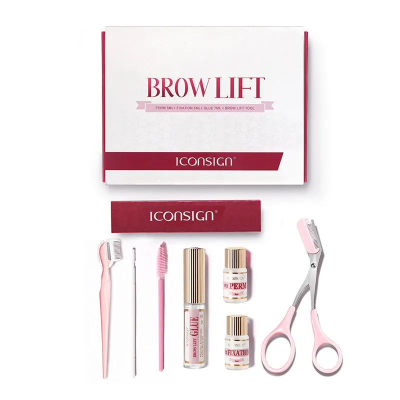 Pink eyebrow quick ironing scalding suit for keratosis treatment and styling