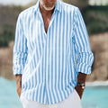 Man wearing a loose-fit 3D printed floral plaid lapel shirt with short sleeves