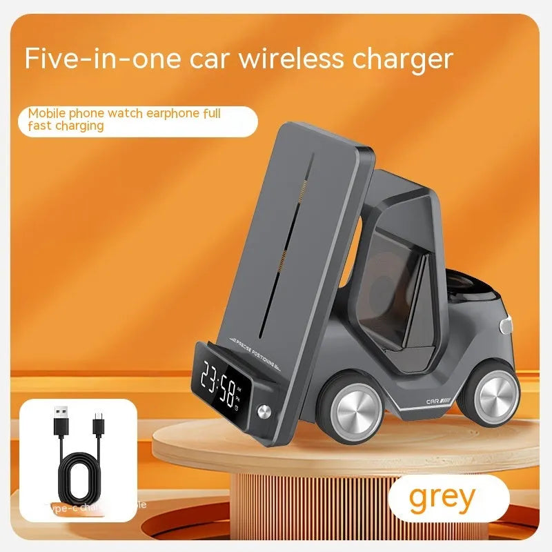 Grey, white, yellow, and orange 15W three-in-one wireless fast charging bracket for appliances