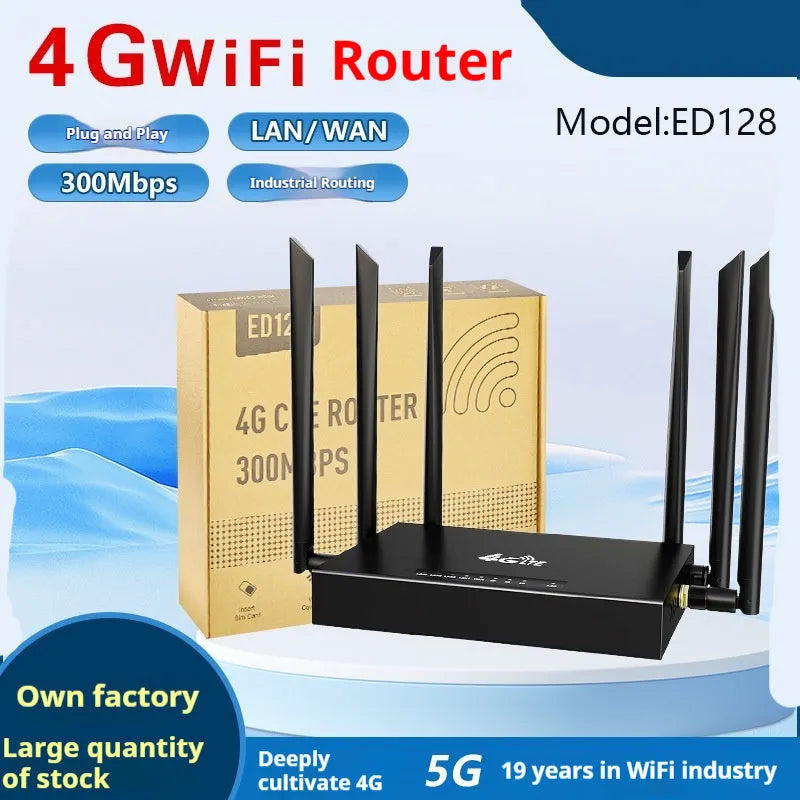 Industrial-grade 4G/3G router with removable iron box design measuring 29.5 x 25 x 5 cm