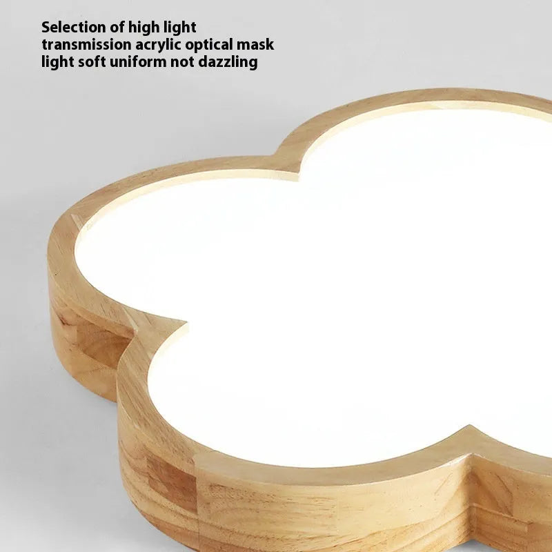 Solid wood ceiling lamp with LED light in modern simplicity style for master bedroom