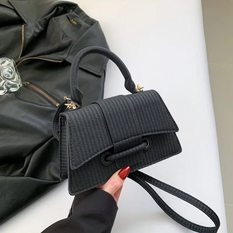 French fashion casual PU leather shoulder messenger crossbody bag for women in khaki with outer sandwich pocket