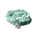 Natural stone bracelet with geometric lotus motif for women, multiple colour options