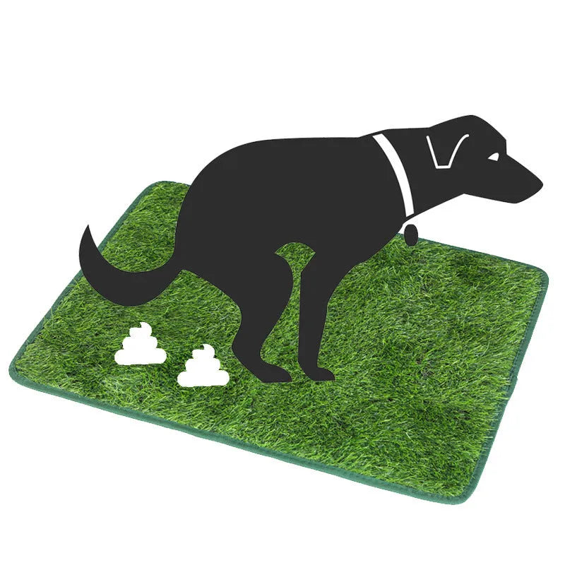 Artificial grass dog and cat toilet training mat showing three different size options