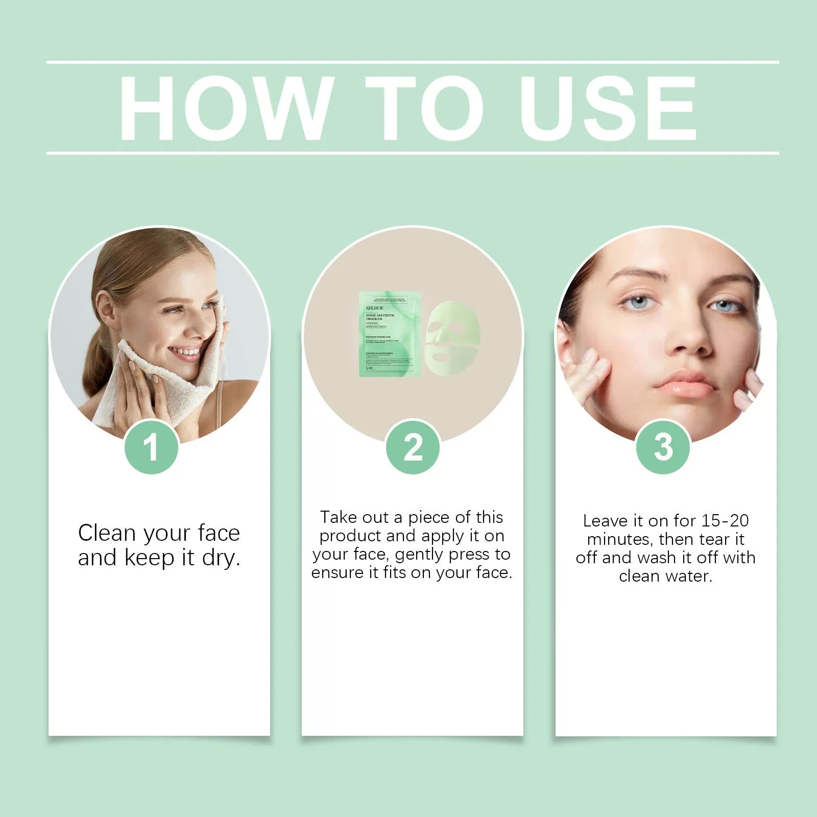 Retinol hydrating sheet face mask with hyaluronic acid and Centella asiatica in foil packet