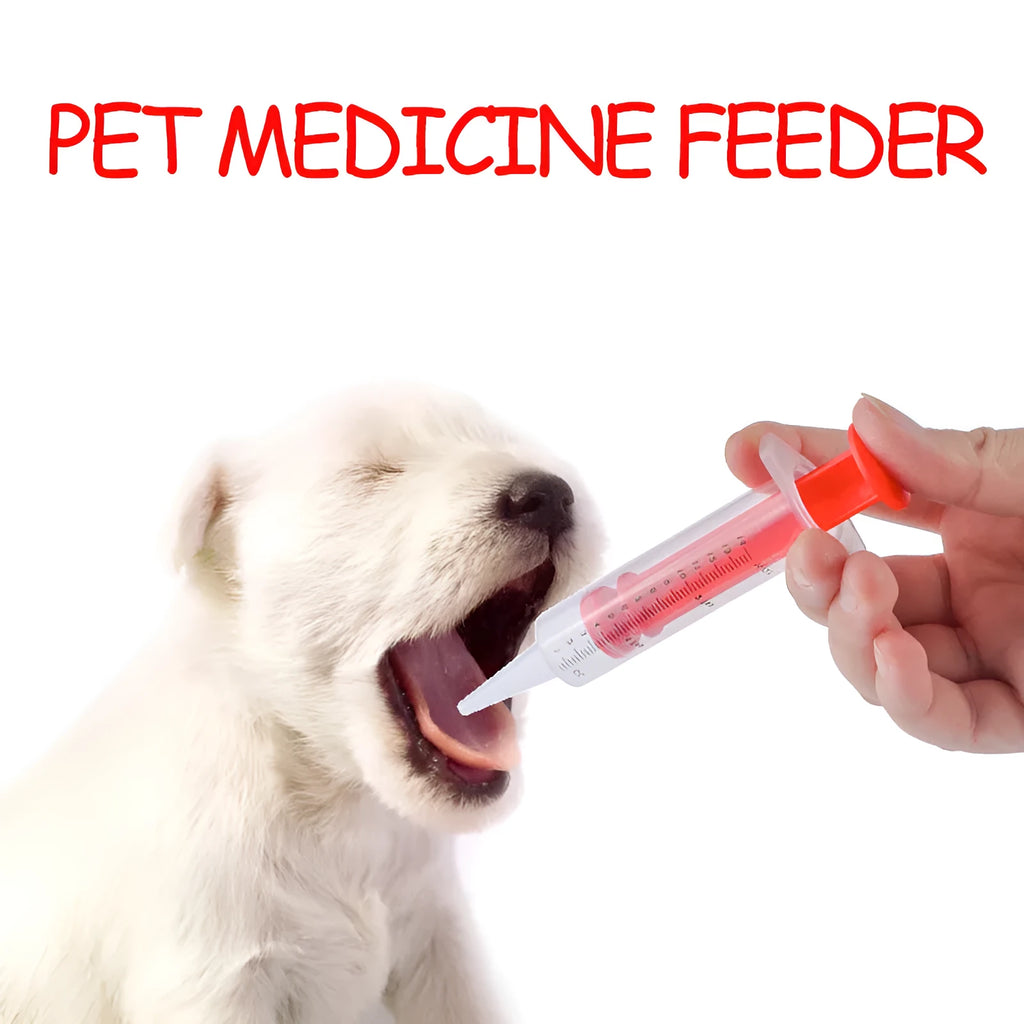 Two silica gel pet pill shooters with soft tips for administering medicine to cats and dogs.