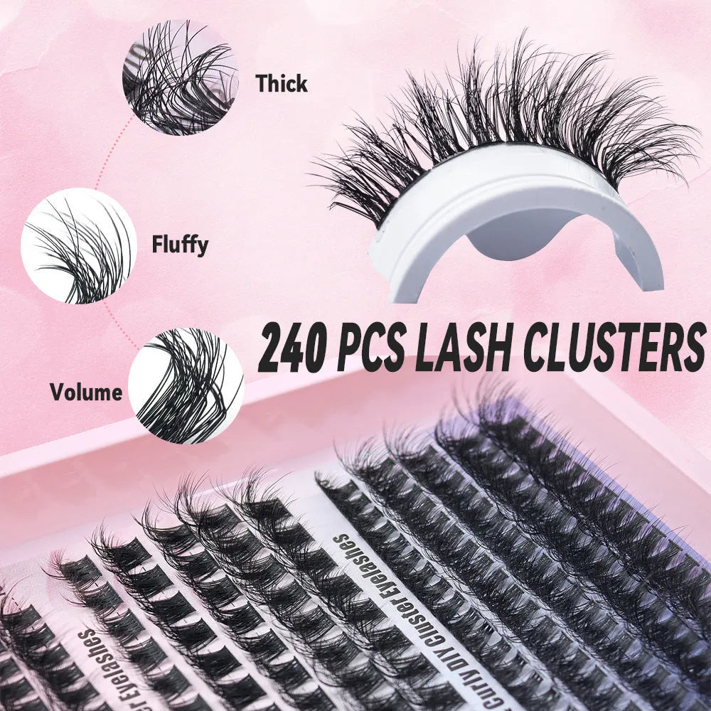 Large capacity false eyelash storage box measuring 13.7cm with mixed eyelashes inside