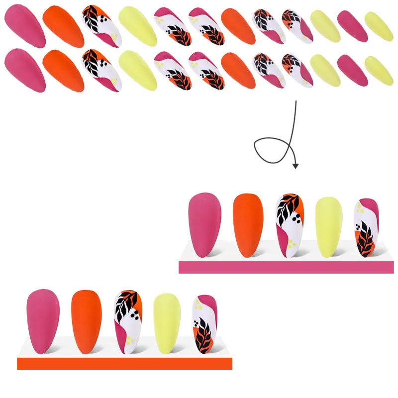 Wear Armour medium almond frosted nail stickers in four pattern designs