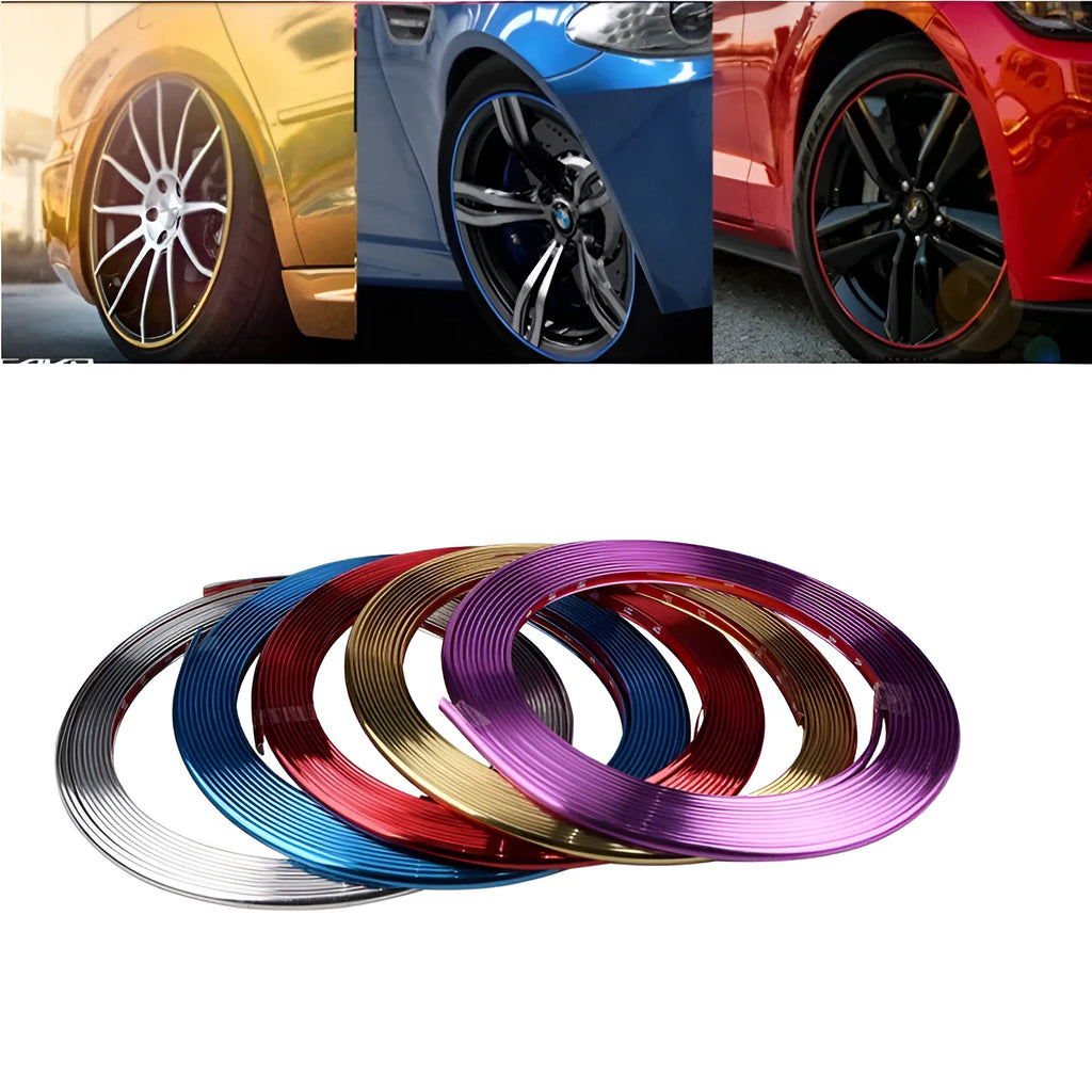 Roll of electroplated purple PVC wheel hub trim strip for car decoration and protection