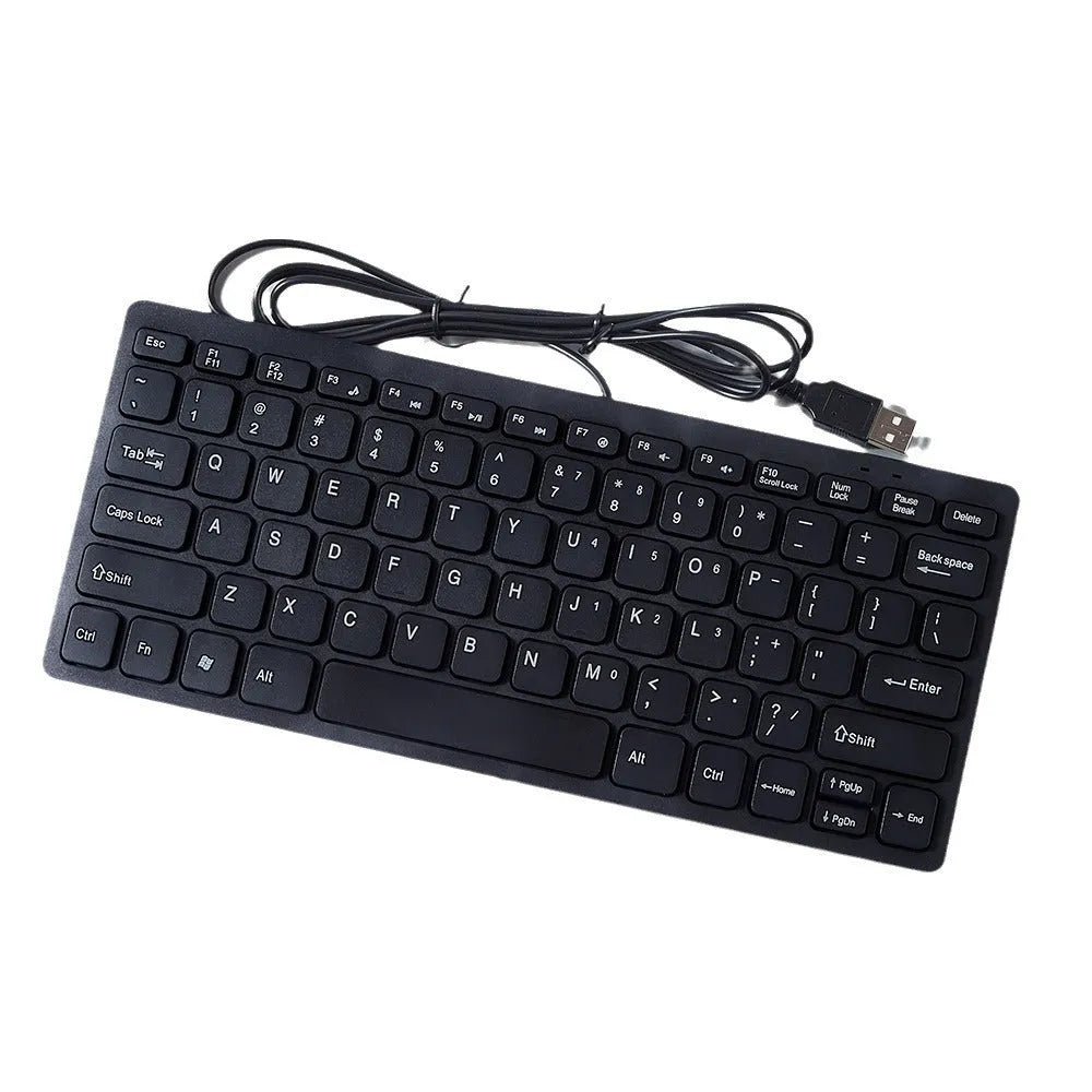 Compact USB wired keyboard with noiseless keys in four colour options