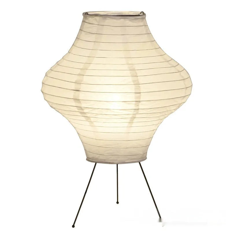 Japanese style xuan paper table lamp with three-colour light source, 32cm diameter by 45cm height