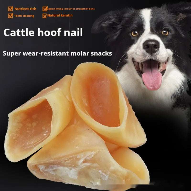 Natural cow hoof shell dog chew made from cowhide for small or large dogs.